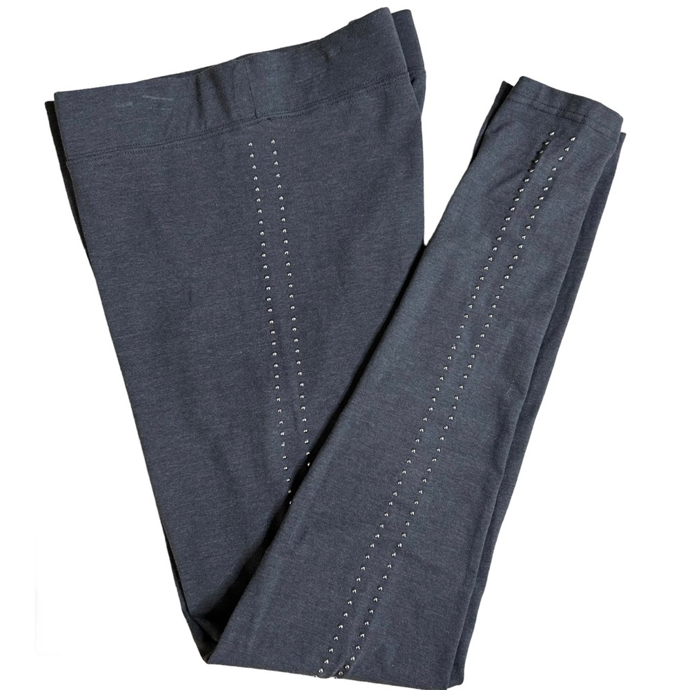 Aeropostale High Waisted Legging Size XL Gray Studded Seam Pullon Stretch Pant